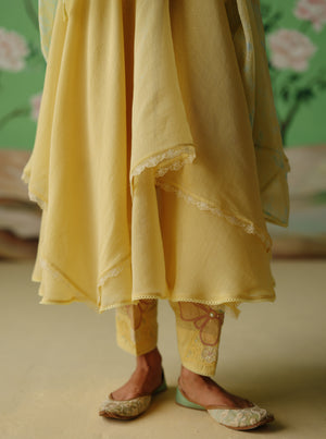 Yellow Handkerchief Anarkali Set