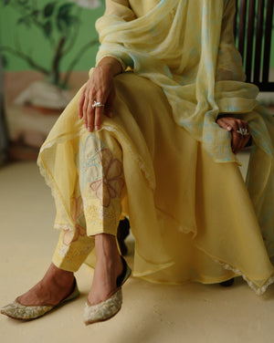Yellow Handkerchief Anarkali Set
