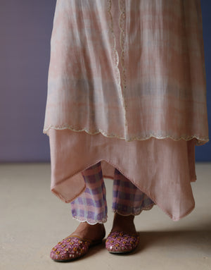 Pink Tie & Dye Anarkali Set