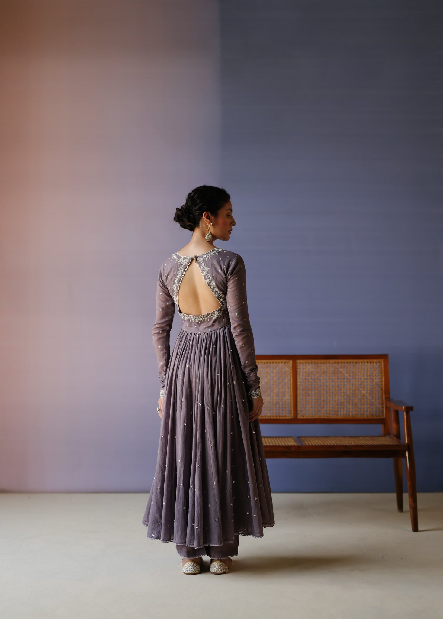 Lilac Anarkali Set