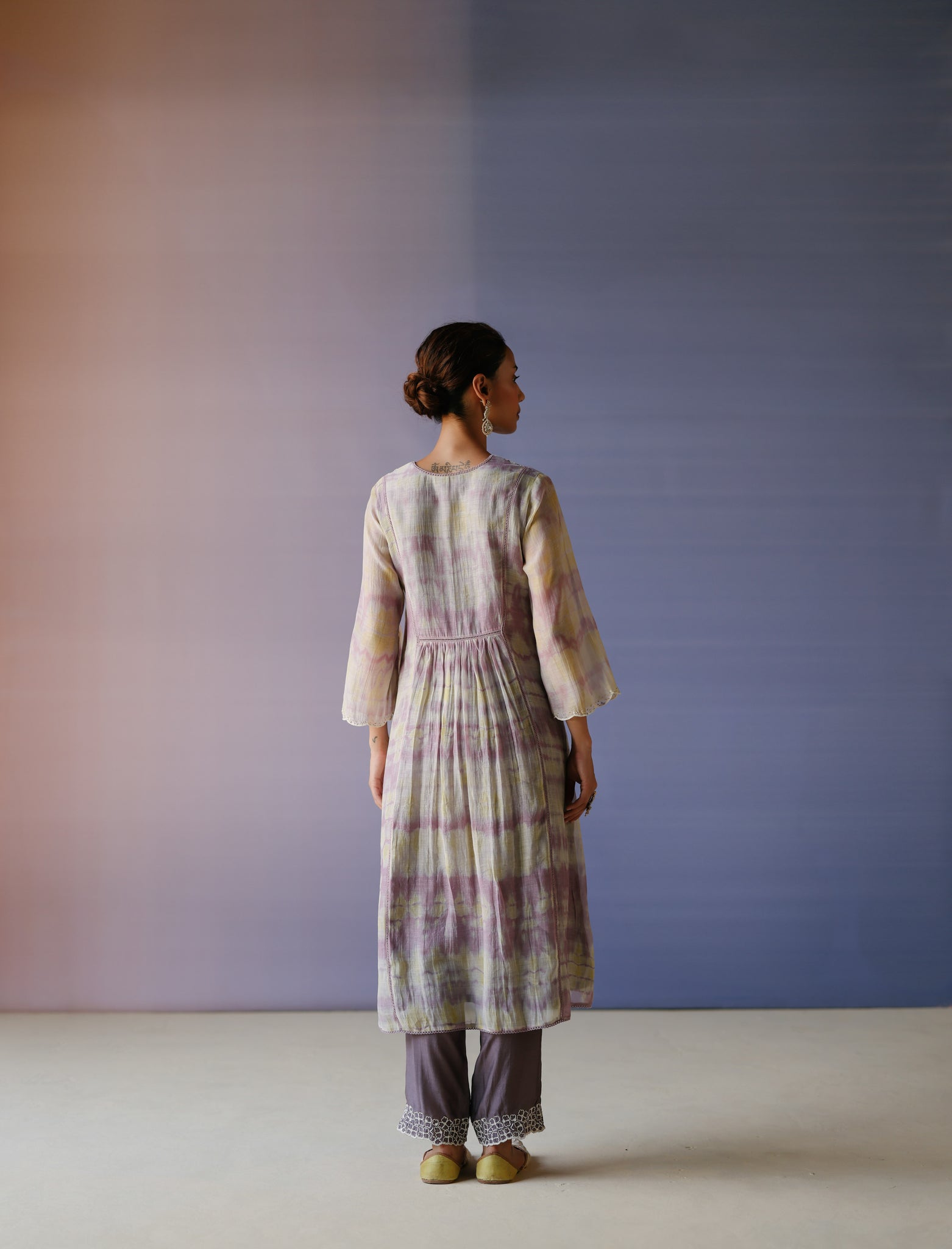 Lilac Tie & Dye Kurta Set