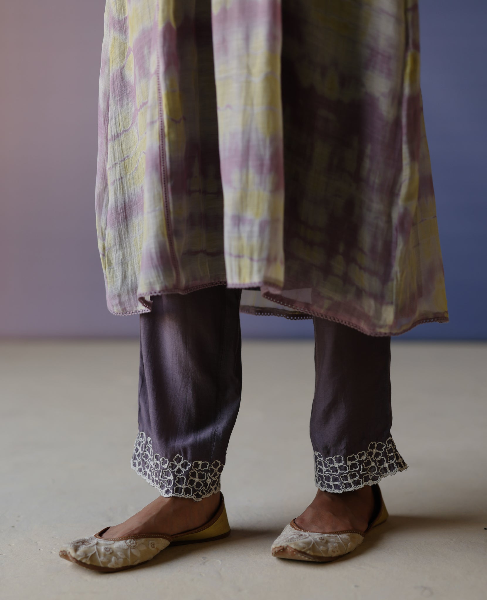 Lilac Tie & Dye Kurta Set