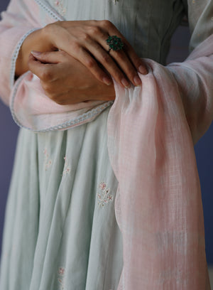 Ice Blue Anarkali Set