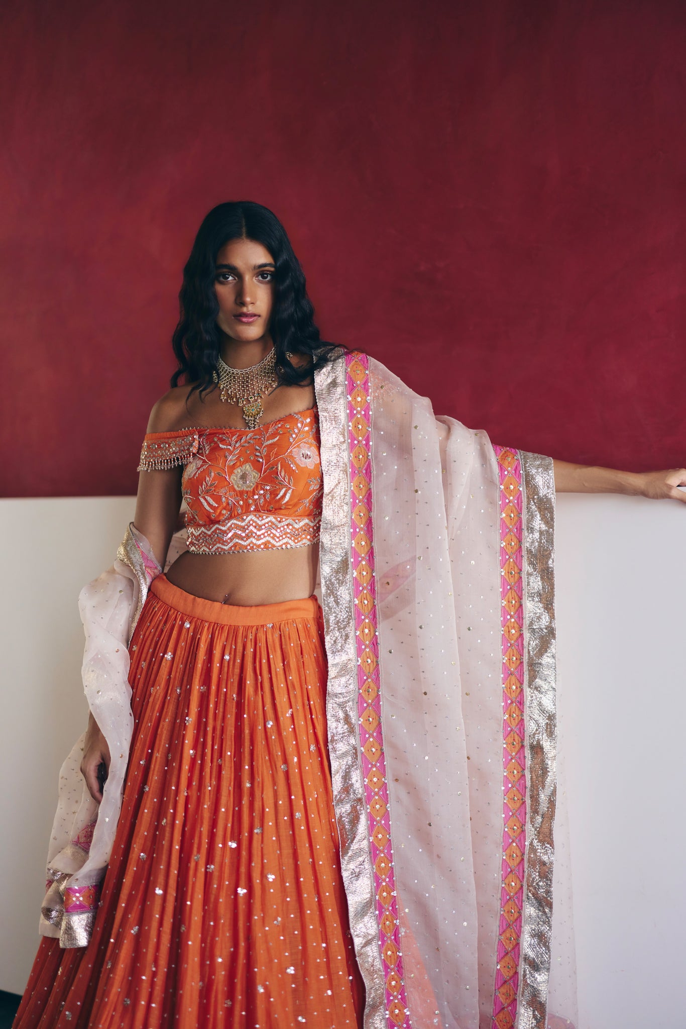 Orange Lehenga Set