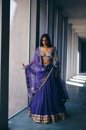Iris Blue Lehenga Set