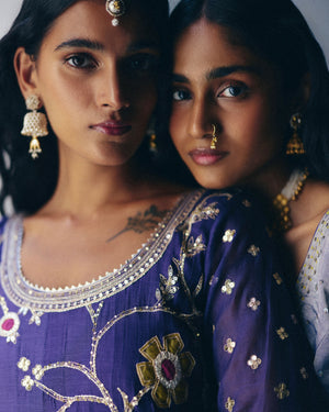 Iris Blue Anarkali Set
