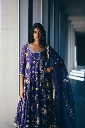 Iris Blue Anarkali Set