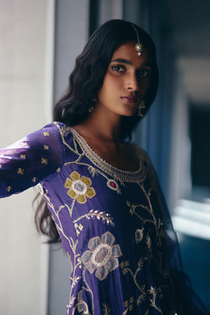 Iris Blue Anarkali Set