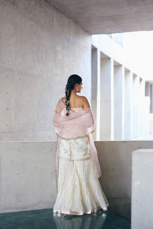 Ivory & Blush Pink Shaded Spaghetti Set