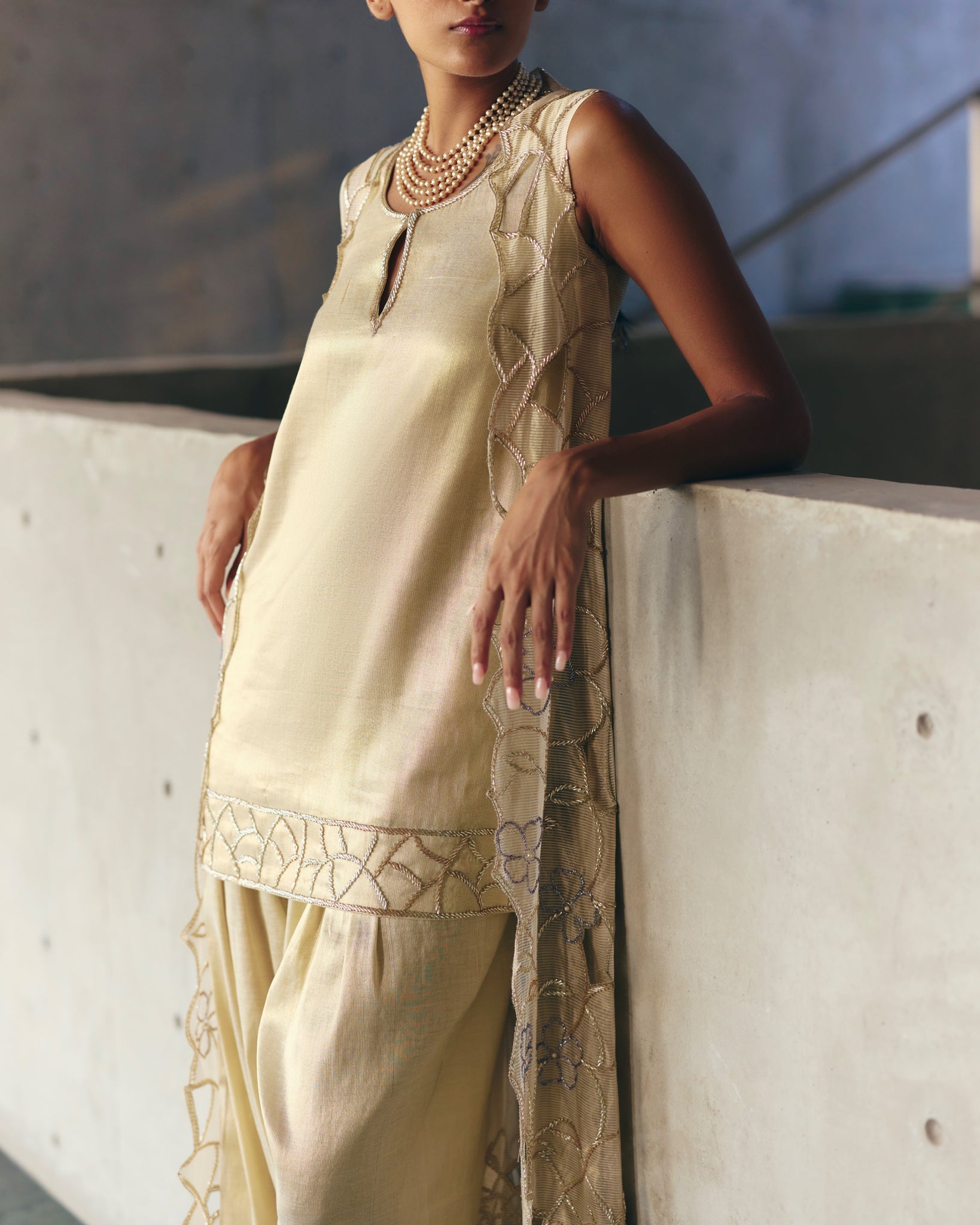 Golden Cutwork Set