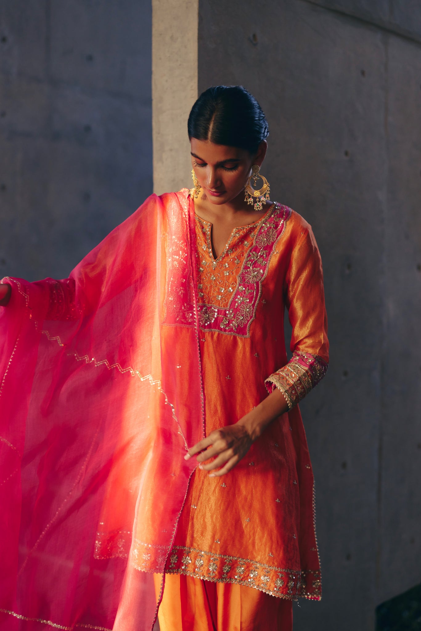Orange Kurta Set