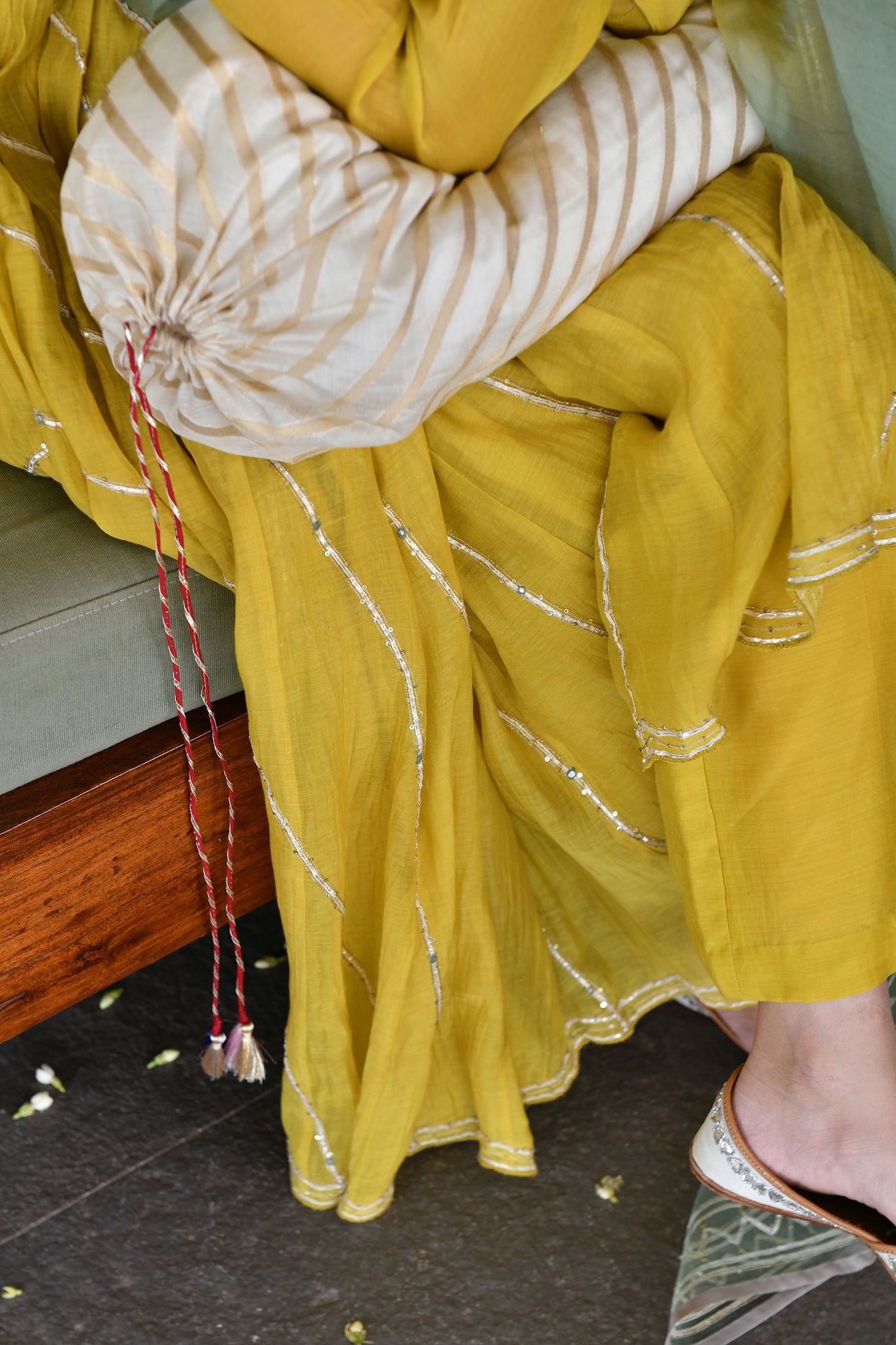 Primrose Yellow Chanderi Anarkali Set