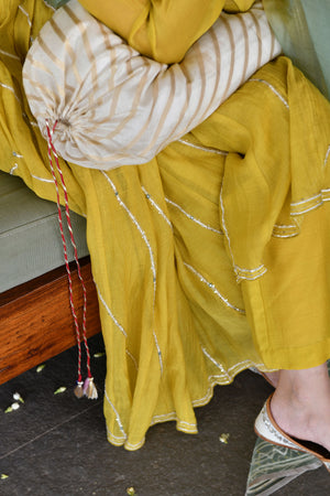 Primrose Yellow Chanderi Anarkali Set