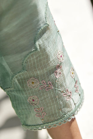 Sage Green Chanderi & Kota Sharara Set