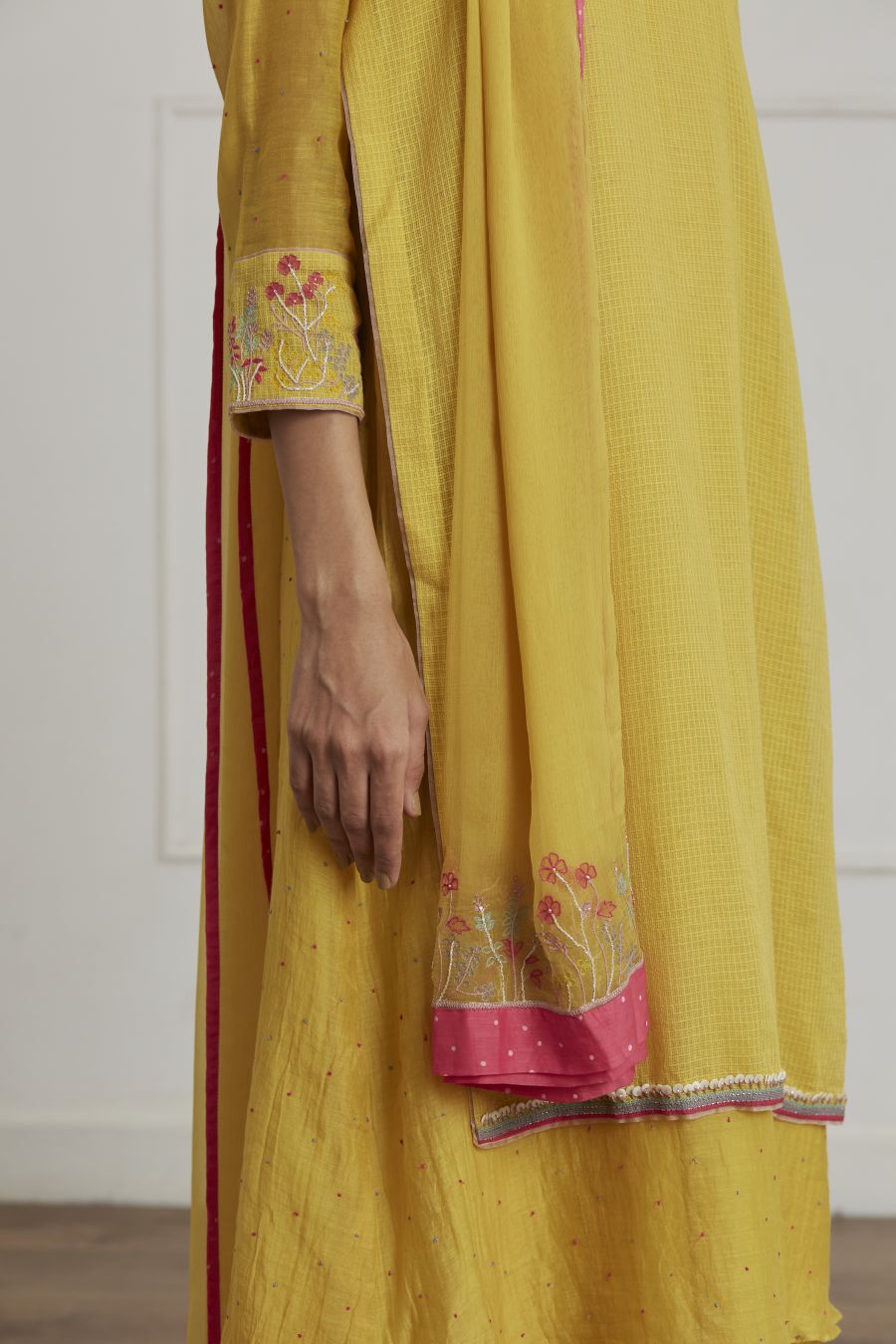 Mustard Yellow Layered Kurta Set