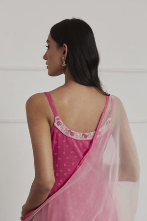 Fuschia Pink Sleeveless Anarkali Set