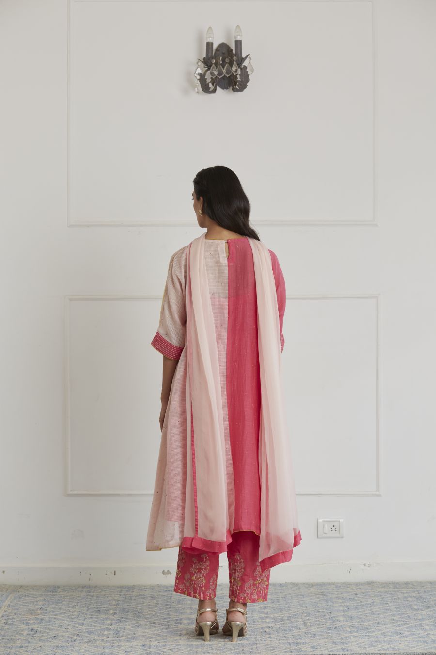 Fushia Pink and Rose Pink Kaftan Set