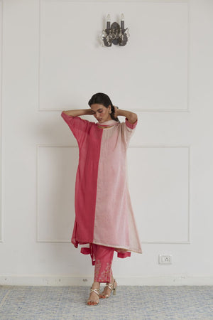 Fushia Pink and Rose Pink Kaftan Set