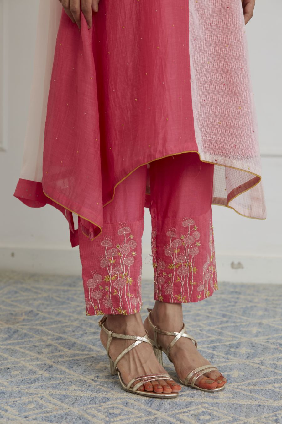 Fushia Pink and Rose Pink Kaftan Set