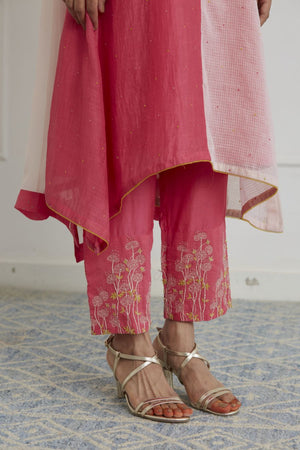 Fushia Pink and Rose Pink Kaftan Set