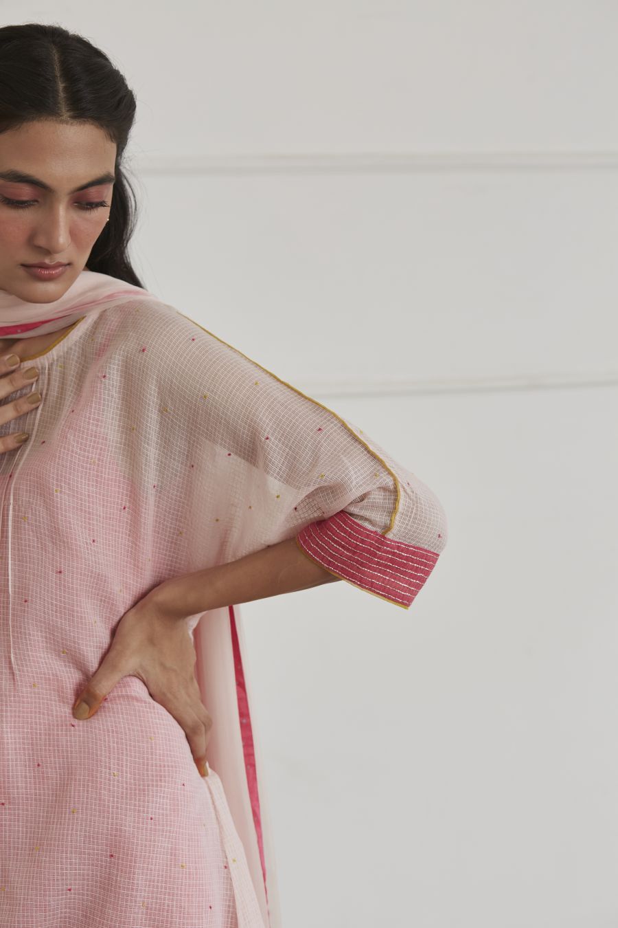 Fushia Pink and Rose Pink Kaftan Set
