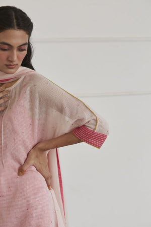 Fushia Pink and Rose Pink Kaftan Set