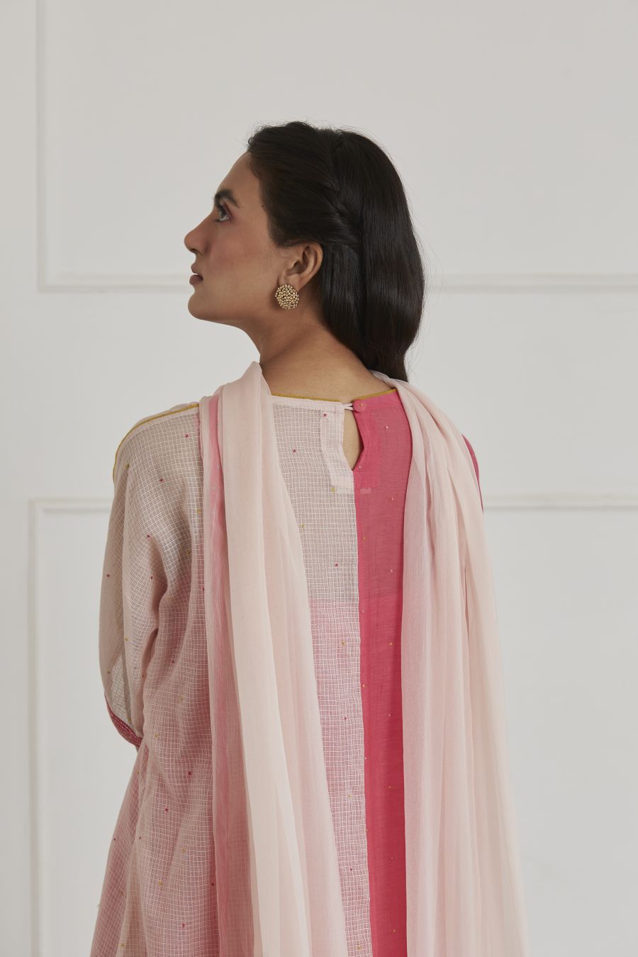 Fushia Pink and Rose Pink Kaftan Set