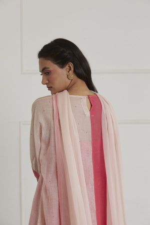 Fushia Pink and Rose Pink Kaftan Set