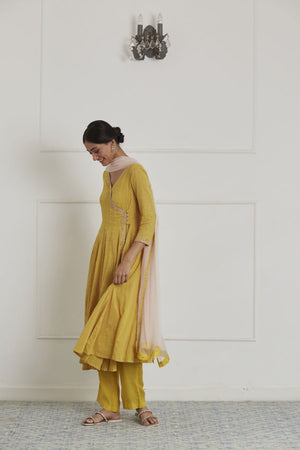 Mustard Yellow Angarkha Set