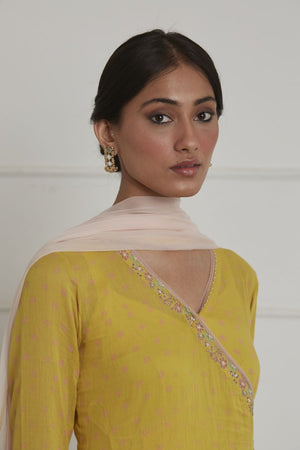 Mustard Yellow Angarkha Set