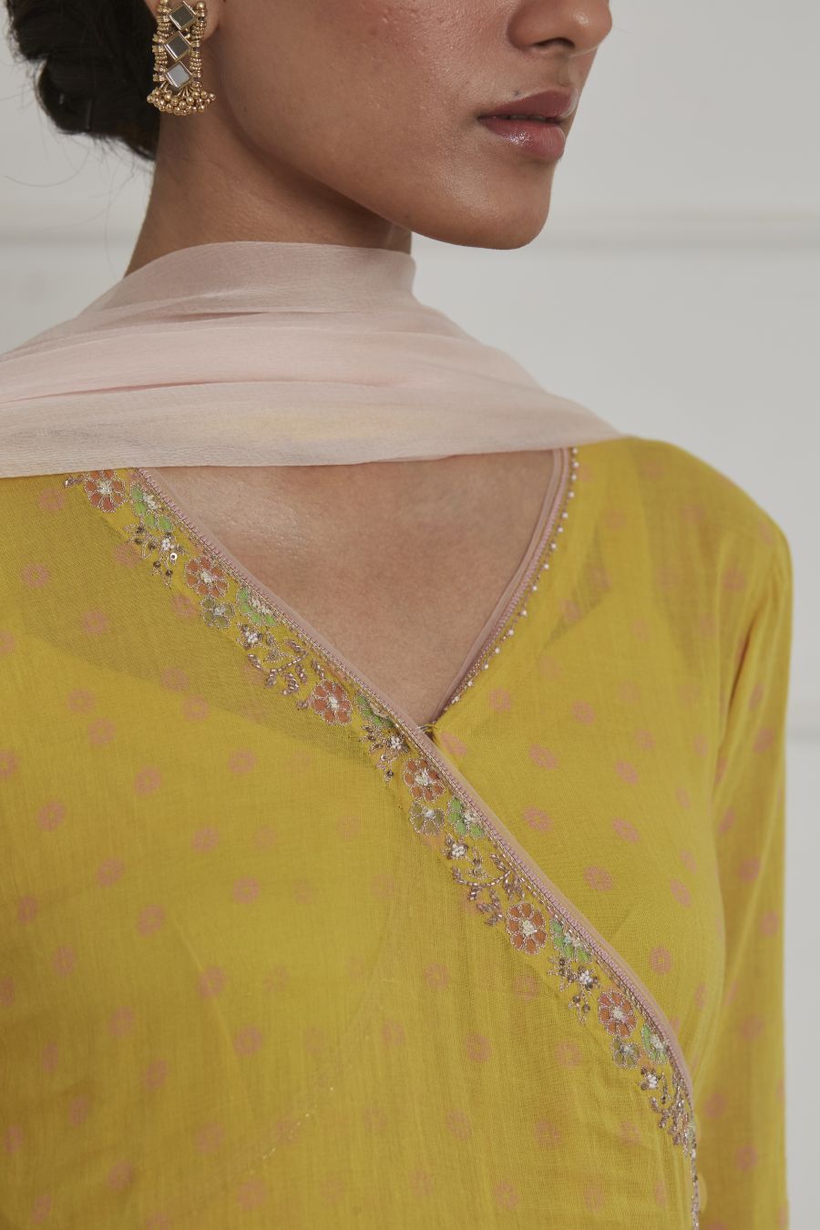 Mustard Yellow Angarkha Set