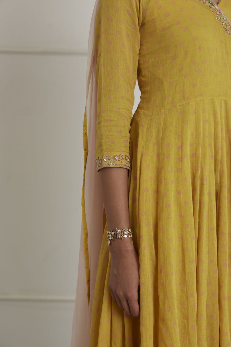 Mustard Yellow Angarkha Set