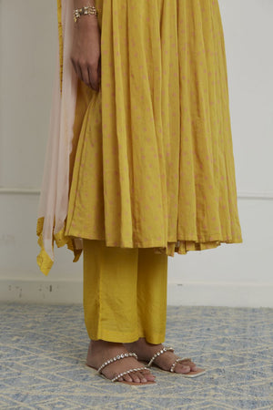 Mustard Yellow Angarkha Set