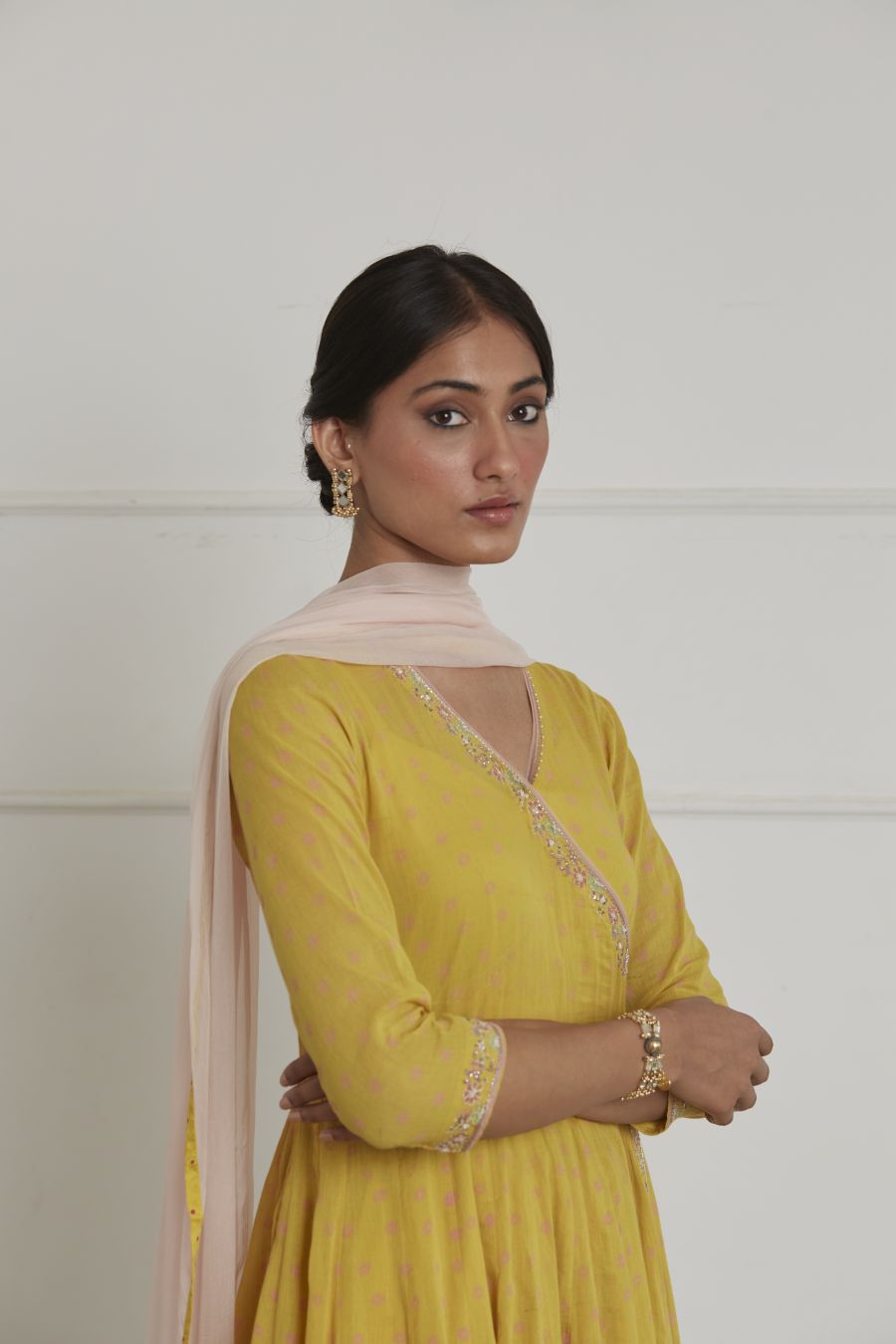 Mustard Yellow Angarkha Set