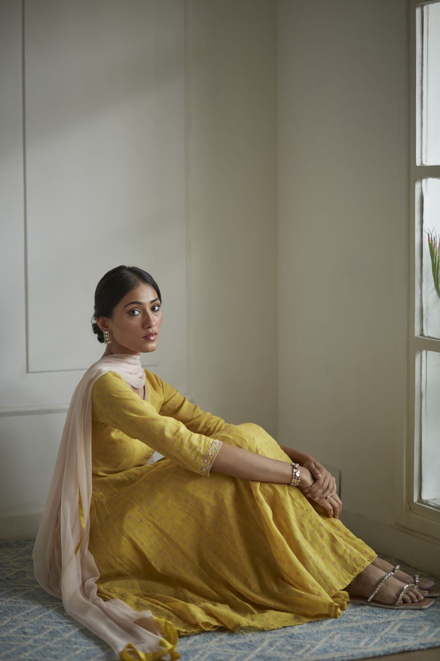 Mustard Yellow Angarkha Set