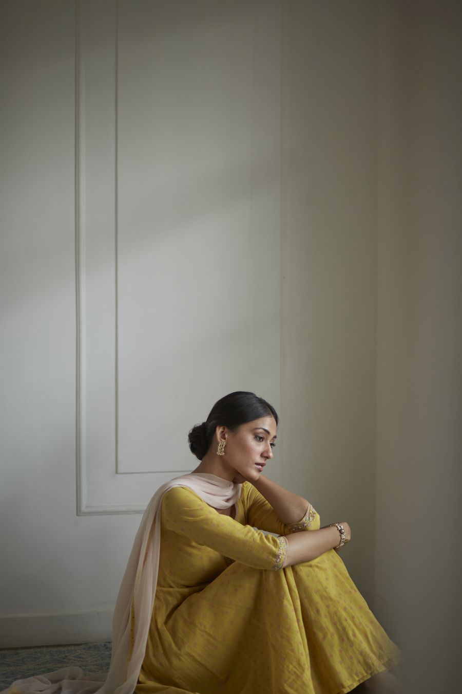 Mustard Yellow Angarkha Set