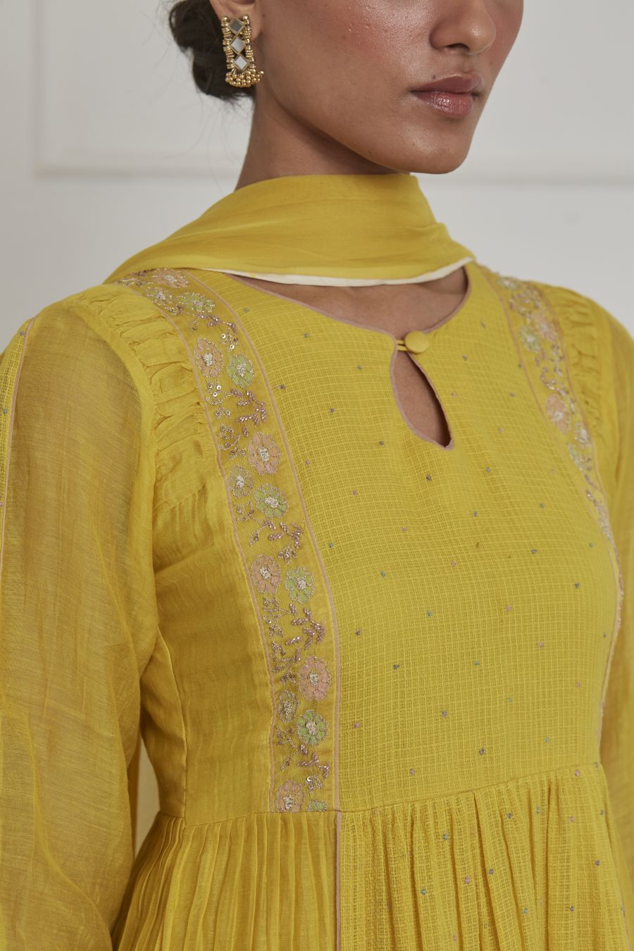 Mustard Yellow Anarkali Kurta Set