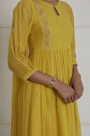Mustard Yellow Anarkali Kurta Set