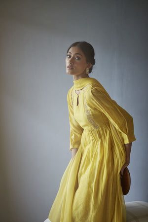 Mustard Yellow Anarkali Kurta Set
