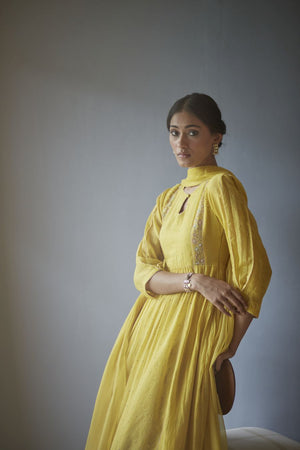 Mustard Yellow Anarkali Kurta Set