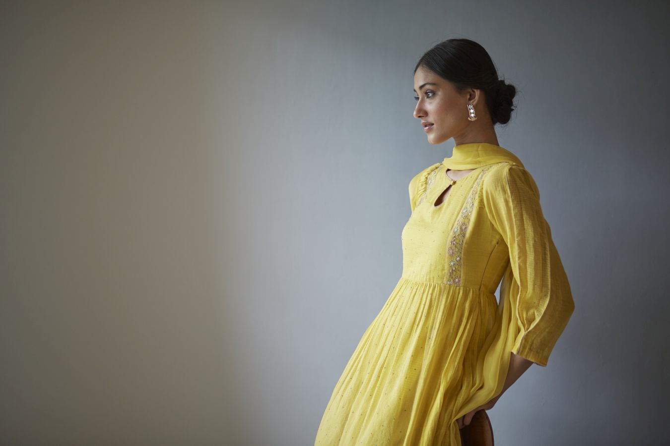 Mustard Yellow Anarkali Kurta Set