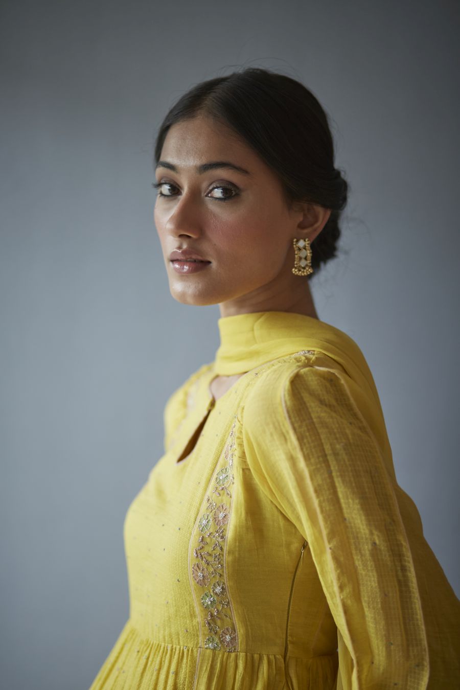 Mustard Yellow Anarkali Kurta Set