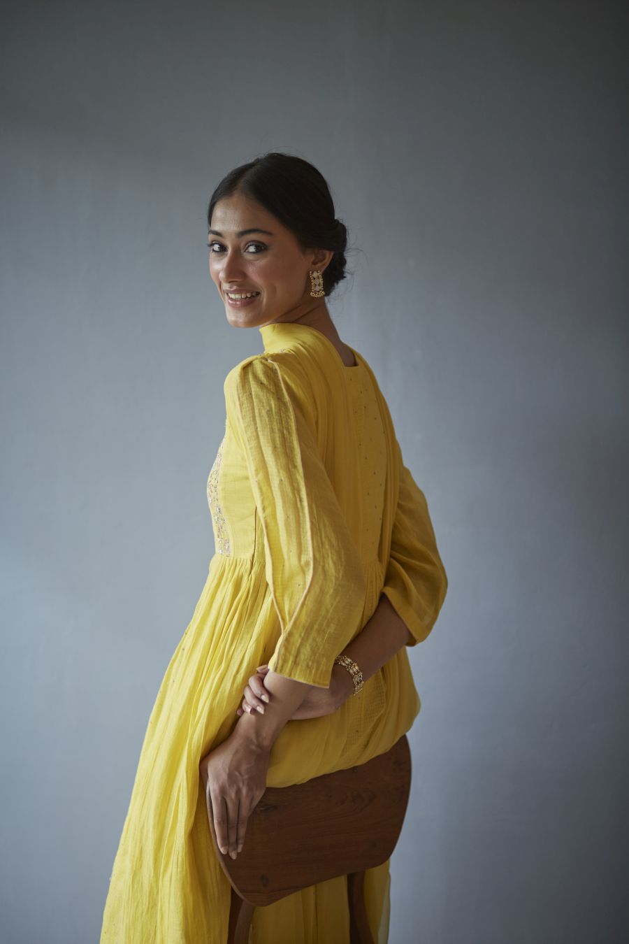 Mustard Yellow Anarkali Kurta Set