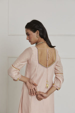 Baby Pink High Low Anarkali Set