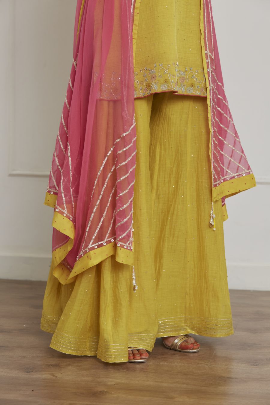 Mustard Yellow Sharara Set