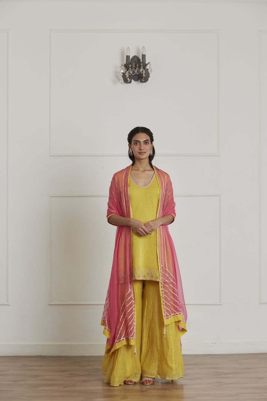 Mustard Yellow Sharara Set