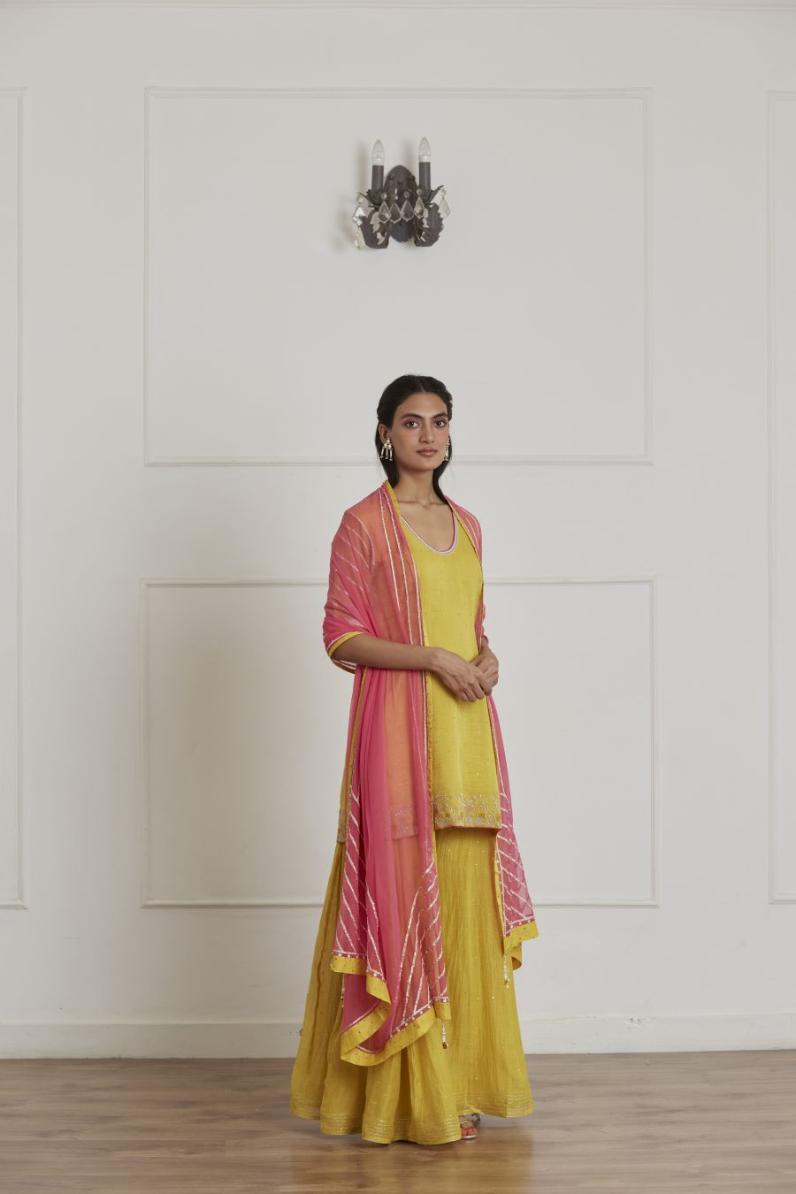 Mustard Yellow Sharara Set