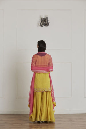 Mustard Yellow Sharara Set