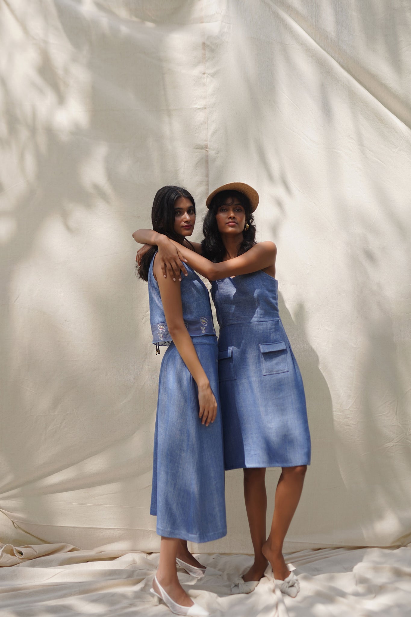 Handloom Denim Shift Dress