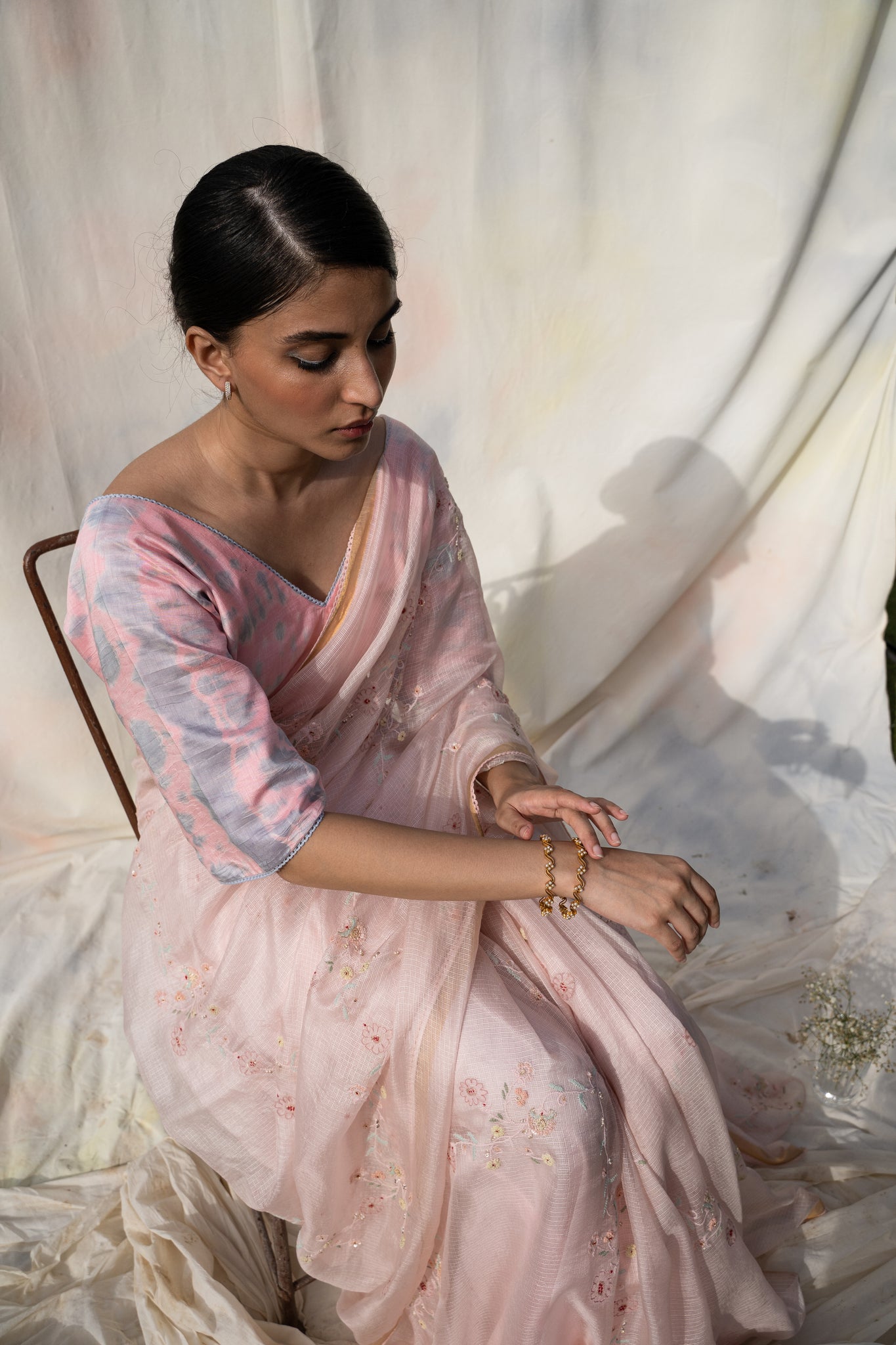 Pink Kota Saree Set